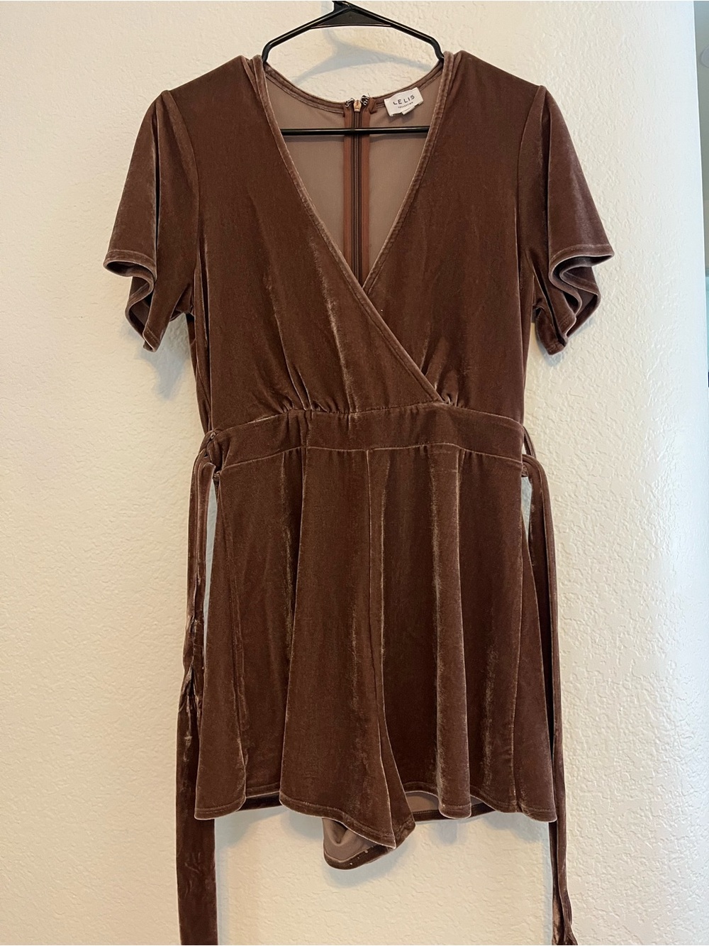 Le Lis brown velvet romper